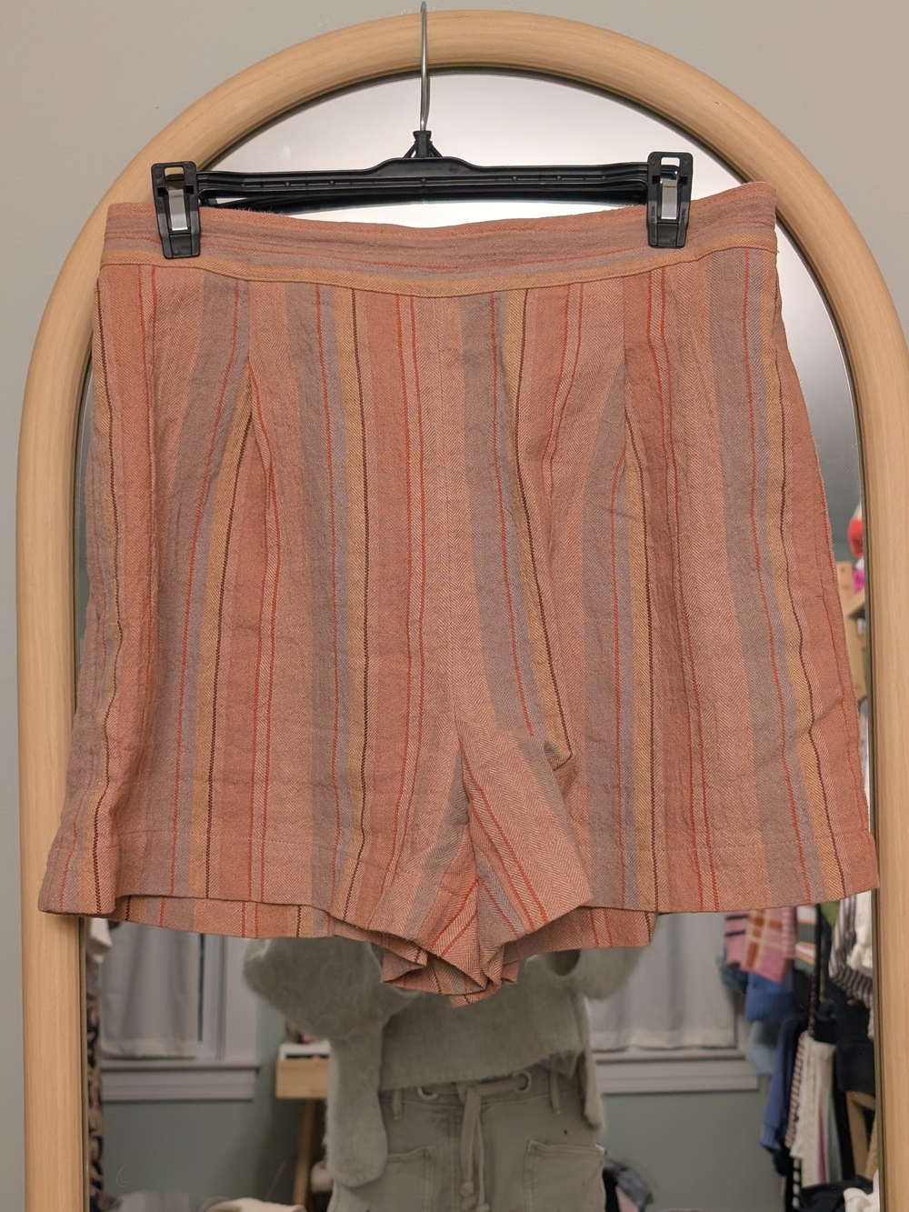 Madewell Clean Pull-On Shorts in Linen-Cotton - Striped